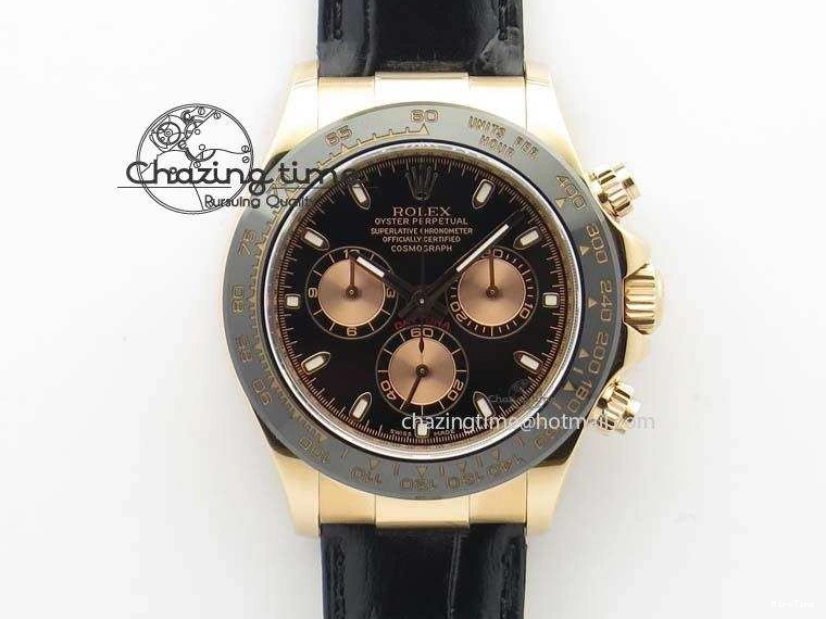 MiroTime 0326 Comfortable Daytona 116515 Noob 1:1 Best Edition Black RG Dial On Black Leather Strap A 3788